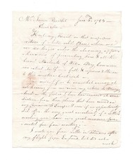 1783 letter from Revolutionary War prisoner following his release from England picture