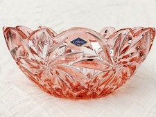 Bohemia Crystal FLORA Pink Bowl AU52668 11.25” Czech Crystal Centerpiece picture