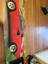 Vintage 1986 Red Lamborghini Car Huge Poster picture