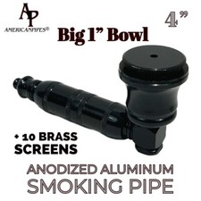 American Pipes®️ 4” anodized aluminum metal smoking pipe DBL Chamber & 1” Bowl picture