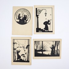 Vtg Postcards Religious Silhouette German Germany Set of Four Kohlen Gladbach picture