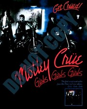 1987 Motley Crue Girls Girls Girls Record Magazine Promo Ad 8x10 Photo picture