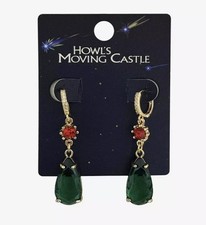 Studio Ghibli Howl's Moving Castle Gem Hoop Earrings Licensed New w/Tag picture
