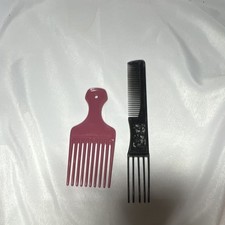 Vintage Goody Unbreakable Comb & Lift Pick combo tool and unbranded pink pick picture