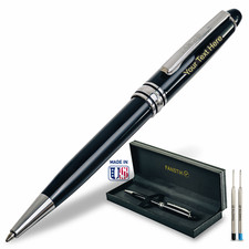 Personalized Pen, Elegant Engraved Pen. Luxury Customized Black and Silver Pen picture