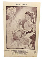 Postcard 1905 The Bath Baby Nurse Bathing Humor Detroit Publishing Vintage picture