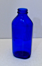 Vintage Unbranded Cobalt Blue Glass Screw Cap Bottle picture