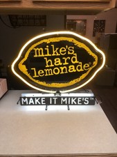 MIKE’S HARD LEMONADE LIGHT UP Neon Bar SIGN BRIGHT Man Cave 23x20 Vintage picture