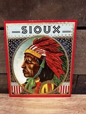 Antique Sioux Native American Indian Chief Cigar Label Red picture