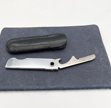 Vintage Basset USA Pat 2779638 Folding Pocket Knife Bottle Opener w/ Pouch picture