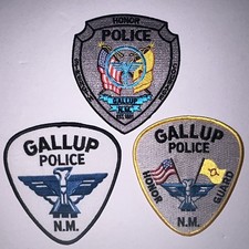 3 Patches: GALLUP NM NEW MEXICO POLICE HONOR GUARD, 1881 Strength Honor Courage. picture