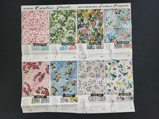 1947 antique CAROLINE PRINTS fabric patterns CATALOG SHEET south carolina mills picture