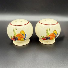 Vintage Kitchen Kraft Mexicana Salt Pepper Fiesta Bulb Shakers Homer Laughlin 3