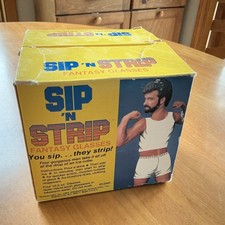 Vintage 1983 Spencer Gifts Sip N Strip Fantasy Glasses Set 4 w/ Original Box picture