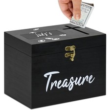 Wooden Money Saving Box, Piggy Bank for Kids, Boys, Girls Decorative Wood  picture