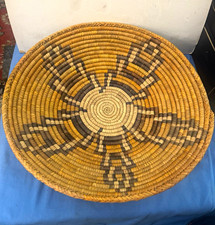 Amazing Vintage Handmade Native American Basket Woven Geometric Hopi? 16in huge  picture