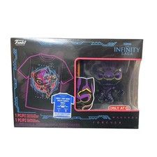 Funko Black Panther Figure & Tee Marvel Men's L Black Marvel Black Light Series picture