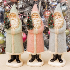 NEW PRIMITIVE SANTAS BELSNICKEL PASTEL 3 pcs CHRISTMAS 12.5