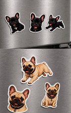 6 Flexible French Bulldog Dog Magnets 2 Sets Puppy Refrigerator Fridge Decor picture