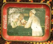 Vintage HTF 1927 Coca Cola Coke Tin Tray Curb Service Soda Jerk USA Litho Prop picture