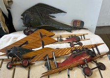 4 VINTAGE METAL CAST  AIRPLANE WALL HANGINGS -SEXTON- U.S.A. -HOMCO picture