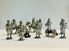 LOT OF 11 VINTAGE 70S/80S KINDER SURPRISE PEWTER KNIGHTS SOLDIERS CANNONS HORSES picture