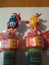 VTG M&M'S Christmas Sticker Stamper Blue Yellow sealed picture