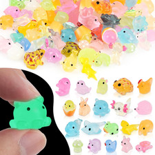 100Pcs Luminous Mini Resin Animals Bulk, 20 Styles Glow in the Dark Plastic Tiny picture