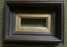 Antique Small Shadowbox Frame Walnut Gilt  7 1/4” X 5 1/4” picture