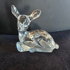 Vintage Fenton Clear Glass Fawn Deer Figurine picture