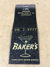 Vintage Baker's Bar - Detroit, Michigan - Matchcover, Matchbook picture
