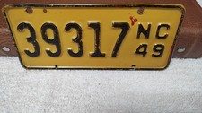 1949 North Carolina Motorcycle License Plate  picture
