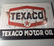Vinatge Texaco Motor Oil Metal Sign Retro Gas Garage Gas Station Repro Wall Deco picture