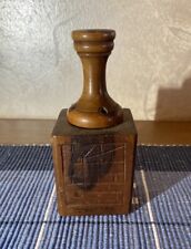 Antique Olive Wood Besamim Incense Tower Spice Judaica Very Rare picture