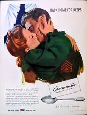 Community Silverplate Silverware Craftsmen Buy War Bonds 1944 Vintage Print Ad picture