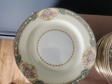 Vintage Noritake China M Japan 4002 Celanese Flora / Gold Trim, 12 Each Plates picture