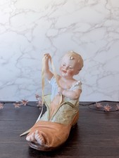 Heubach Boy In The Shoe Piano Baby Antique Figurine, Germany c.1910, 7” picture