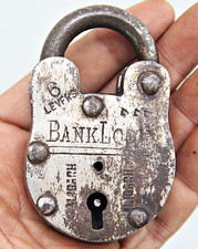 Rare Vintage 6 Lever Iron Padlock: Collectible Steel Lock and Key picture
