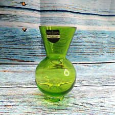 DARTINGTON Fine Crystal Green VASE made in ENGLAND Glass Décor 6” picture