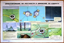 Poster Original Soviet Russia Army Orientation to Terrain Movement in Azimuth  picture