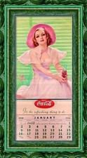 😲 VINTAGE ORIGINAL 1938 COCA COLA 12 MONTH PINUP GIRL CALENDAR COKE POSTER ART picture