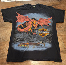 Y2K Dragon Harley Davidson Smoky Mountain TShirt Size Large picture