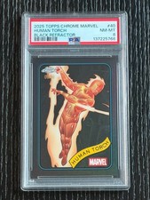 2025 Topps Chrome Marvel #40 Human Torch Black Refractor 06/10 PSA 8 Fantastic 4 picture