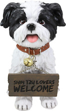 Ebros Adorable Lifelike Panting Shih Tzu Toy Dog Breed Statue with Jingle Collar picture