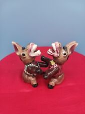 Vintage Anthropomorphic Donkeys Salt And Pepper Shakers Japan picture