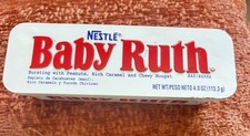 GUC Empty Nestlé Baby Ruth Candy Tin Can Box Container, White & Red, Vintage picture