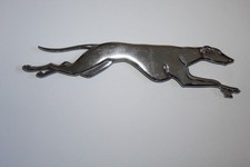 RARE Vintage Greyhound Dog Metal Emblem 13.5”Chrome Bus picture
