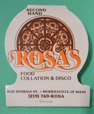 ROSA'S FOOD COLLATION & DISCO UNSTRUCK ADVERTISING MATCHBOOK-MERRILLVILLE IN picture
