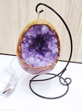 Beautiful Modern Egg Amathyst Lamp Hand Made Crystal Home Office Decorative picture