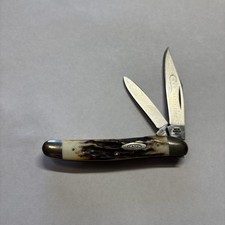 Vintage 1976 CASE XX USA 52087 SSP Razor Edge Genuine Stag Texas Jack Near Mint picture